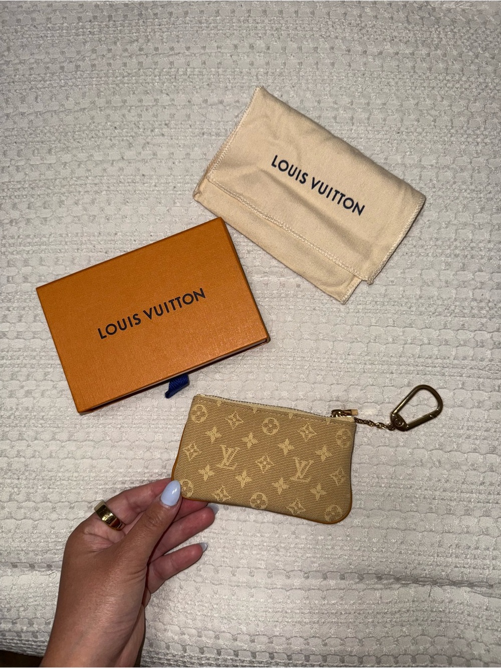 Louis Vuitton Tan Monogram Key & Card Holder with Gold Hardware